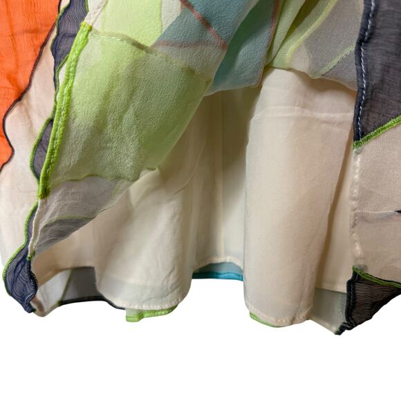 MaxAzria Collection Silk Chiffon Starburst Dress Sleeveless size 8 - Picture 7 of 8